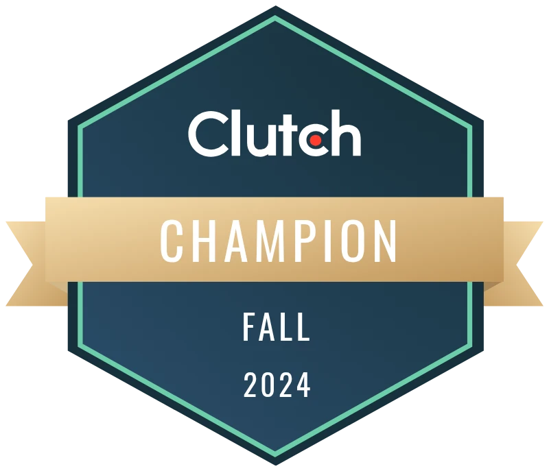 Clutch Fall 2024 Champion award badge, held by Back2Rank